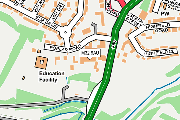 M32 9AU map - OS OpenMap – Local (Ordnance Survey)