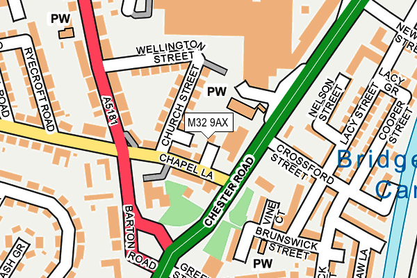 M32 9AX map - OS OpenMap – Local (Ordnance Survey)