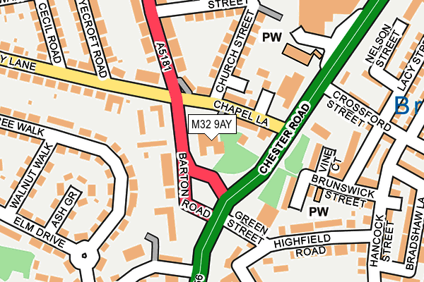 M32 9AY map - OS OpenMap – Local (Ordnance Survey)