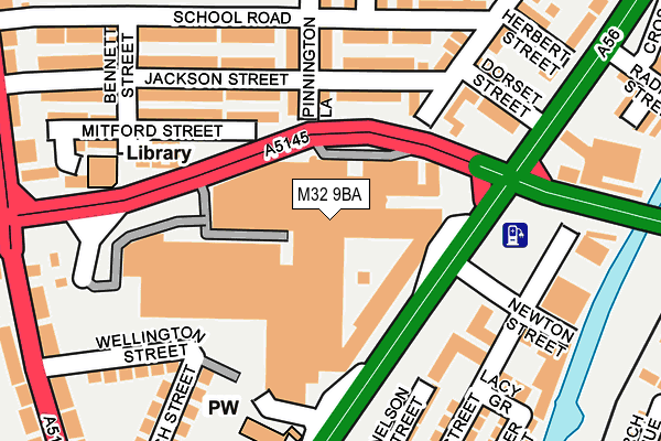 M32 9BA map - OS OpenMap – Local (Ordnance Survey)