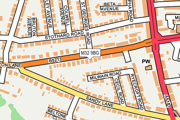 M32 9BG map - OS OpenMap – Local (Ordnance Survey)