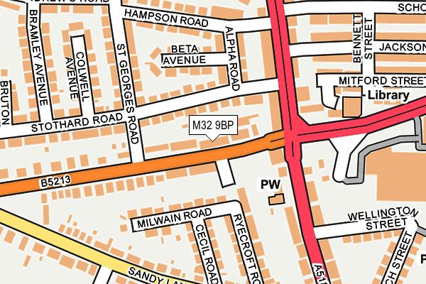 M32 9BP map - OS OpenMap – Local (Ordnance Survey)