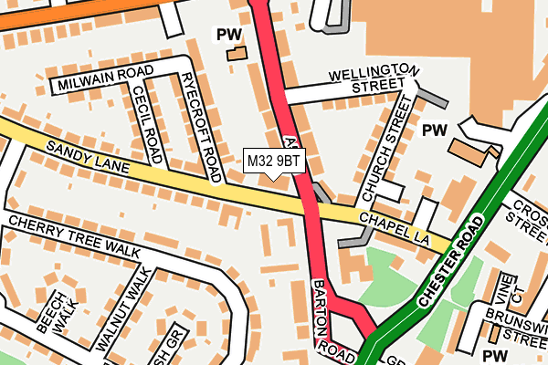 M32 9BT map - OS OpenMap – Local (Ordnance Survey)