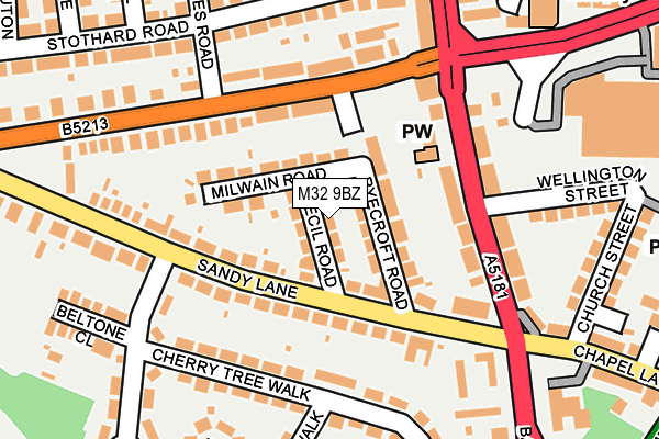 M32 9BZ map - OS OpenMap – Local (Ordnance Survey)