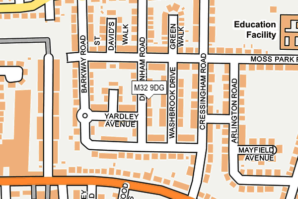 M32 9DG map - OS OpenMap – Local (Ordnance Survey)