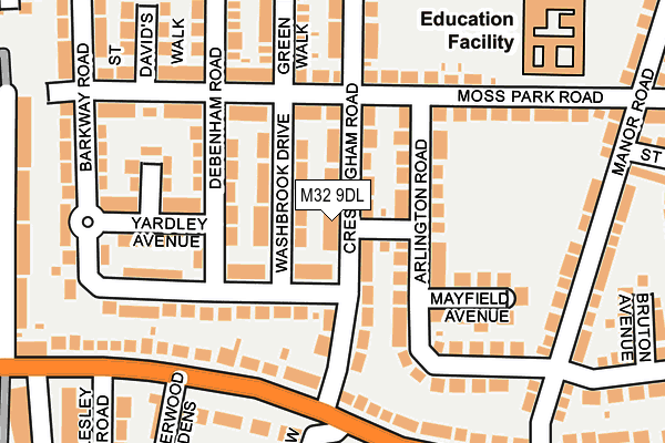 M32 9DL map - OS OpenMap – Local (Ordnance Survey)