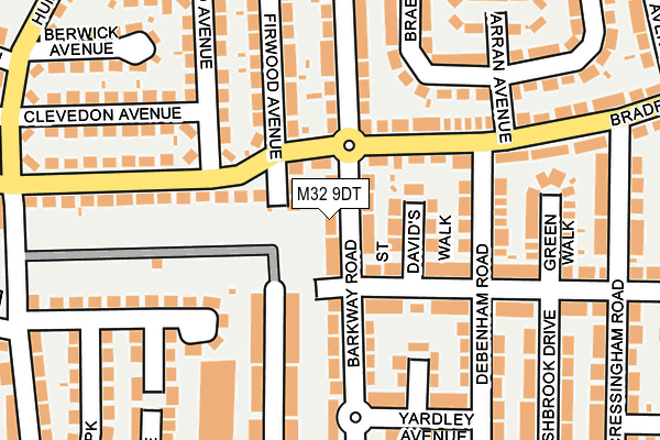 M32 9DT map - OS OpenMap – Local (Ordnance Survey)