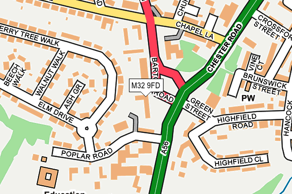 M32 9FD map - OS OpenMap – Local (Ordnance Survey)