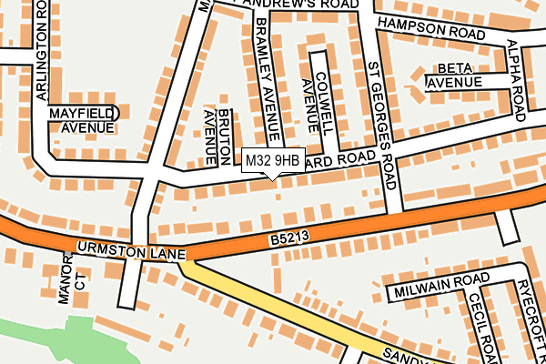 M32 9HB map - OS OpenMap – Local (Ordnance Survey)