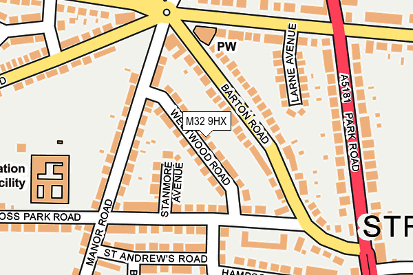 M32 9HX map - OS OpenMap – Local (Ordnance Survey)