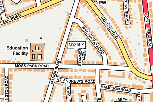 M32 9HY map - OS OpenMap – Local (Ordnance Survey)