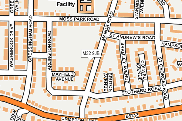 M32 9JB map - OS OpenMap – Local (Ordnance Survey)