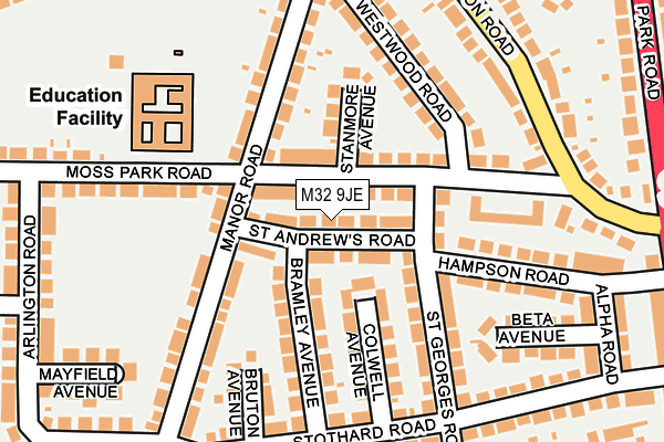 M32 9JE map - OS OpenMap – Local (Ordnance Survey)