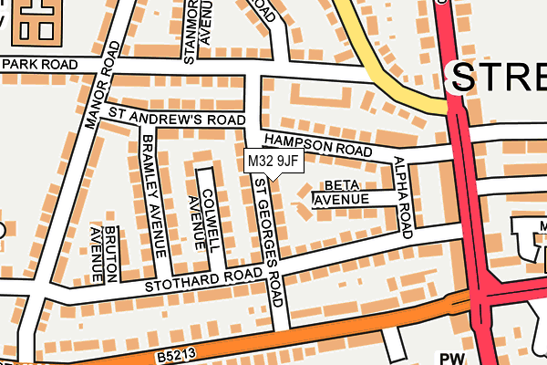 M32 9JF map - OS OpenMap – Local (Ordnance Survey)