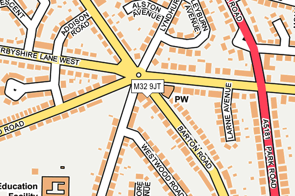 M32 9JT map - OS OpenMap – Local (Ordnance Survey)