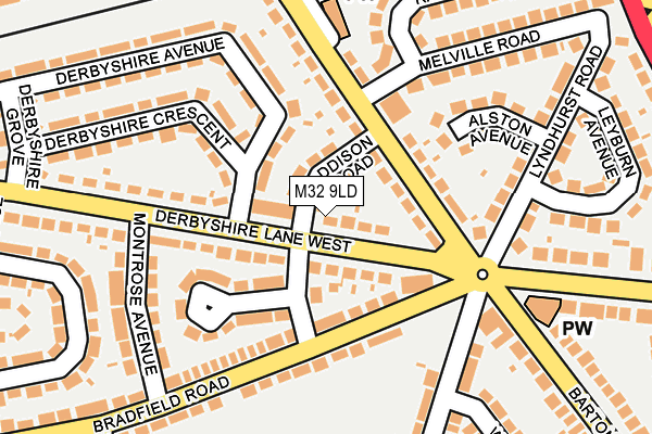 M32 9LD map - OS OpenMap – Local (Ordnance Survey)