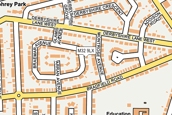 M32 9LX map - OS OpenMap – Local (Ordnance Survey)