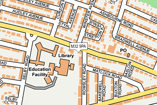 M32 9PA map - OS OpenMap – Local (Ordnance Survey)