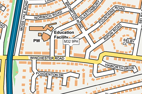 M32 9PH map - OS OpenMap – Local (Ordnance Survey)