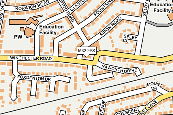 M32 9PS map - OS OpenMap – Local (Ordnance Survey)