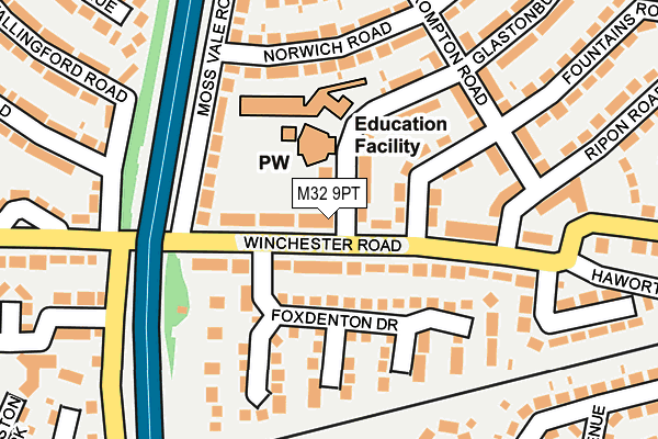 M32 9PT map - OS OpenMap – Local (Ordnance Survey)