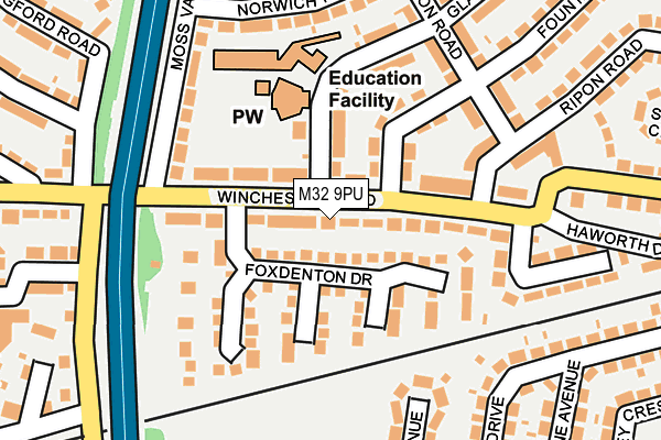 M32 9PU map - OS OpenMap – Local (Ordnance Survey)