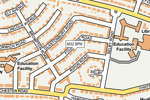 M32 9PW map - OS OpenMap – Local (Ordnance Survey)