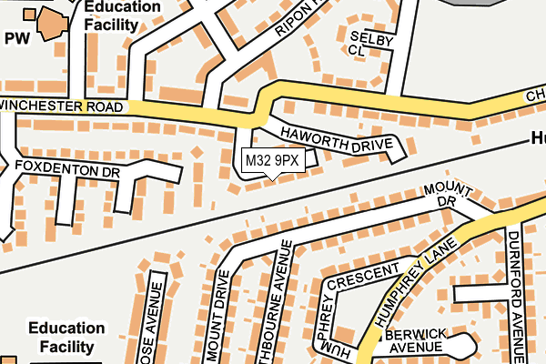 M32 9PX map - OS OpenMap – Local (Ordnance Survey)