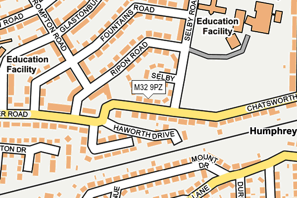 M32 9PZ map - OS OpenMap – Local (Ordnance Survey)