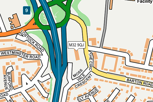 M32 9QJ map - OS OpenMap – Local (Ordnance Survey)