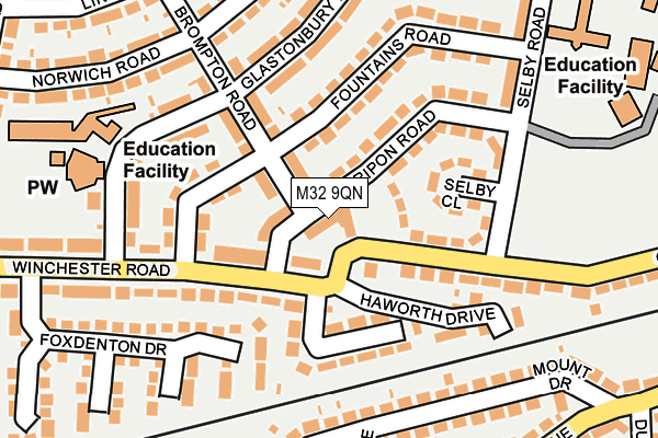 M32 9QN map - OS OpenMap – Local (Ordnance Survey)