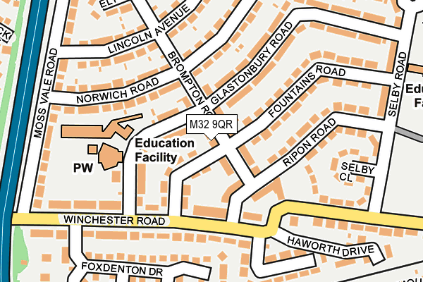 M32 9QR map - OS OpenMap – Local (Ordnance Survey)