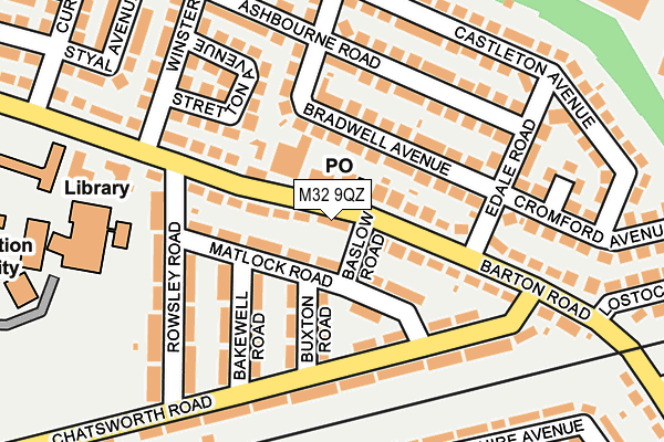 M32 9QZ map - OS OpenMap – Local (Ordnance Survey)