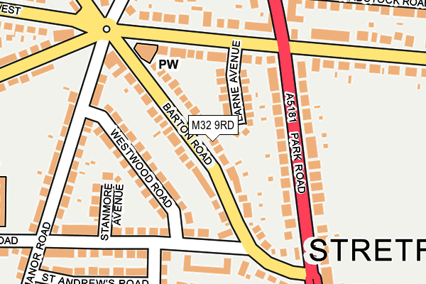 M32 9RD map - OS OpenMap – Local (Ordnance Survey)