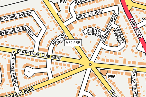 M32 9RE map - OS OpenMap – Local (Ordnance Survey)