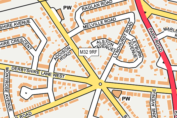 M32 9RF map - OS OpenMap – Local (Ordnance Survey)