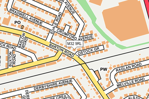 M32 9RL map - OS OpenMap – Local (Ordnance Survey)