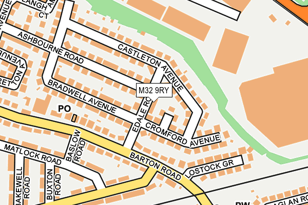 M32 9RY map - OS OpenMap – Local (Ordnance Survey)