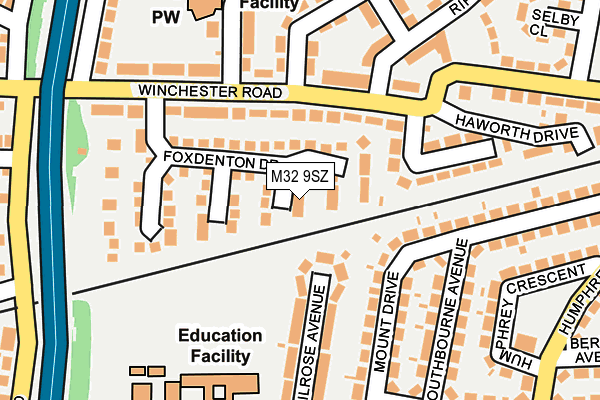 M32 9SZ map - OS OpenMap – Local (Ordnance Survey)