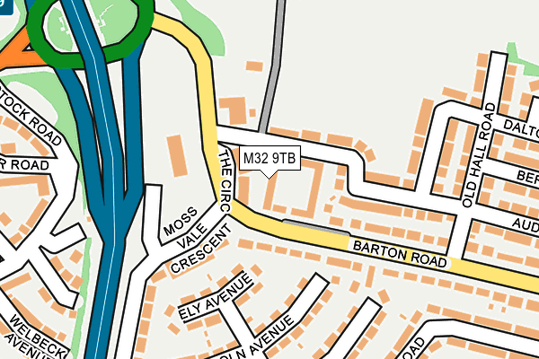 M32 9TB map - OS OpenMap – Local (Ordnance Survey)