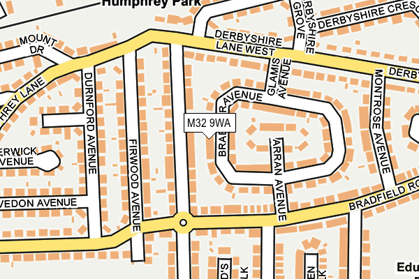 M32 9WA map - OS OpenMap – Local (Ordnance Survey)