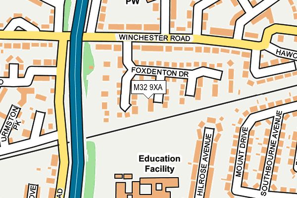 M32 9XA map - OS OpenMap – Local (Ordnance Survey)