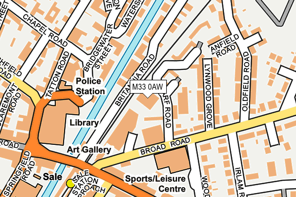 M33 0AW map - OS OpenMap – Local (Ordnance Survey)