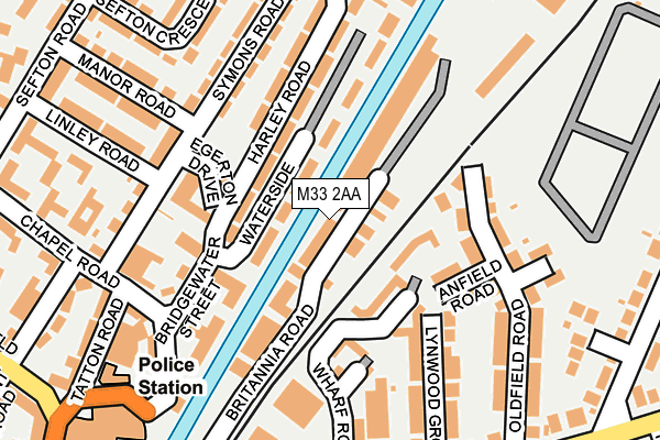 M33 2AA map - OS OpenMap – Local (Ordnance Survey)