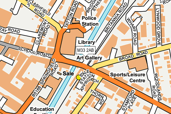 M33 2AB map - OS OpenMap – Local (Ordnance Survey)