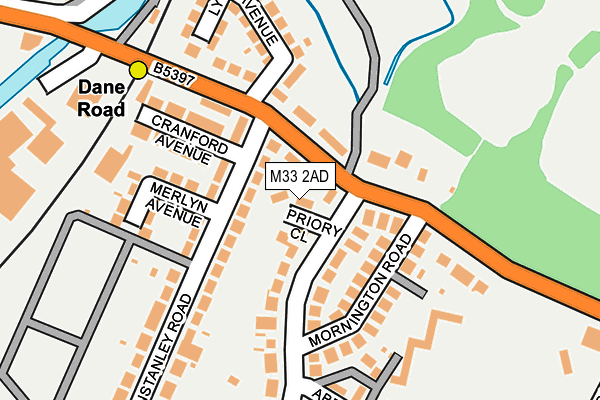 M33 2AD map - OS OpenMap – Local (Ordnance Survey)