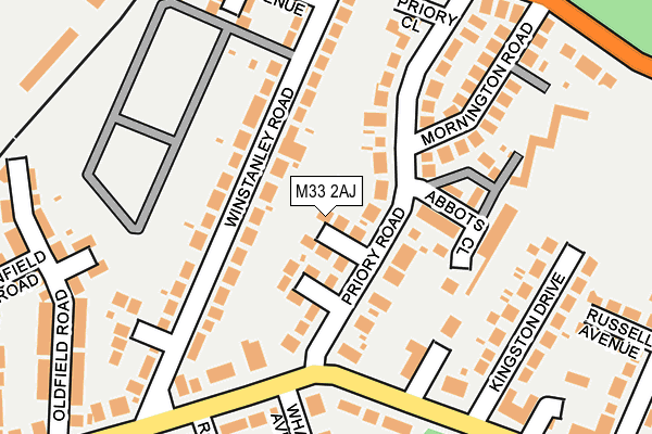 M33 2AJ map - OS OpenMap – Local (Ordnance Survey)