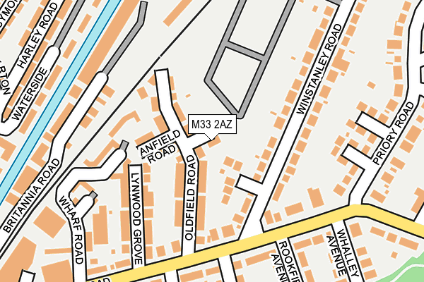 M33 2AZ map - OS OpenMap – Local (Ordnance Survey)