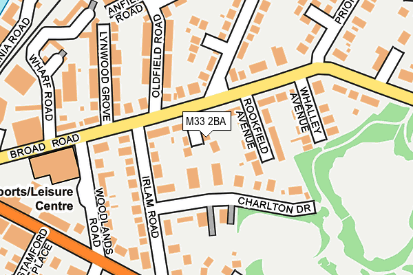 M33 2BA map - OS OpenMap – Local (Ordnance Survey)