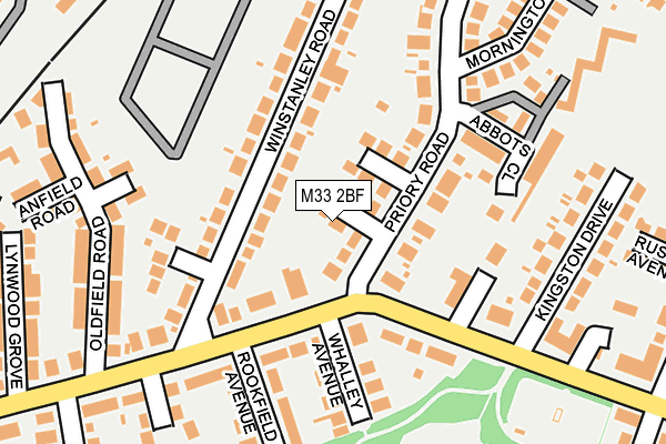 M33 2BF map - OS OpenMap – Local (Ordnance Survey)